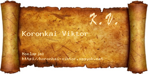 Koronkai Viktor névjegykártya